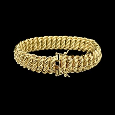 Bracelet Maille Américaine Lisse Sablé 20 mm 22 cm